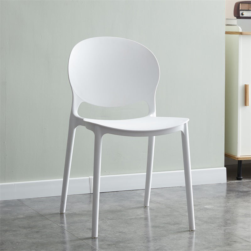 Plastic Contemporary Modern Dining Room Side Chair Open Back Chair White 1 Piece Clearhalo ' kitchen&dining_furn' 'Dining Chairs' 'Dining Tables & Seating' 'dining_chair' 'Furniture' 'furniture_dining_chair' 'Kitchen & Dining Furniture' 'kitchen' 4414186