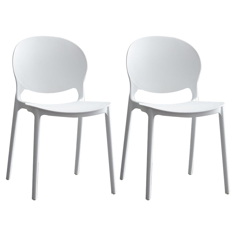 Plastic Contemporary Modern Dining Room Side Chair Open Back Chair White Set of 2 Clearhalo ' kitchen&dining_furn' 'Dining Chairs' 'Dining Tables & Seating' 'dining_chair' 'Furniture' 'furniture_dining_chair' 'Kitchen & Dining Furniture' 'kitchen' 4414189