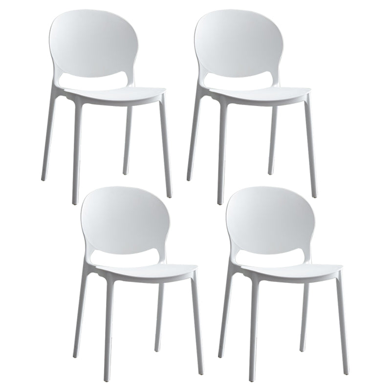 Plastic Contemporary Modern Dining Room Side Chair Open Back Chair White Set of 4 Clearhalo ' kitchen&dining_furn' 'Dining Chairs' 'Dining Tables & Seating' 'dining_chair' 'Furniture' 'furniture_dining_chair' 'Kitchen & Dining Furniture' 'kitchen' 4414190