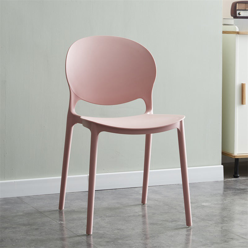 Plastic Contemporary Modern Dining Room Side Chair Open Back Chair Pink 1 Piece Clearhalo ' kitchen&dining_furn' 'Dining Chairs' 'Dining Tables & Seating' 'dining_chair' 'Furniture' 'furniture_dining_chair' 'Kitchen & Dining Furniture' 'kitchen' 4414192