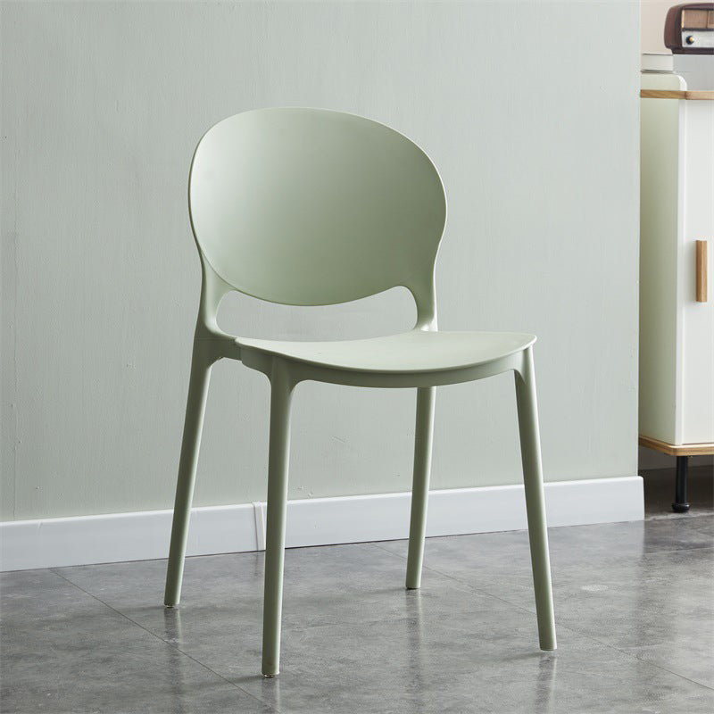 Plastic Contemporary Modern Dining Room Side Chair Open Back Chair Green 1 Piece Clearhalo ' kitchen&dining_furn' 'Dining Chairs' 'Dining Tables & Seating' 'dining_chair' 'Furniture' 'furniture_dining_chair' 'Kitchen & Dining Furniture' 'kitchen' 4414203