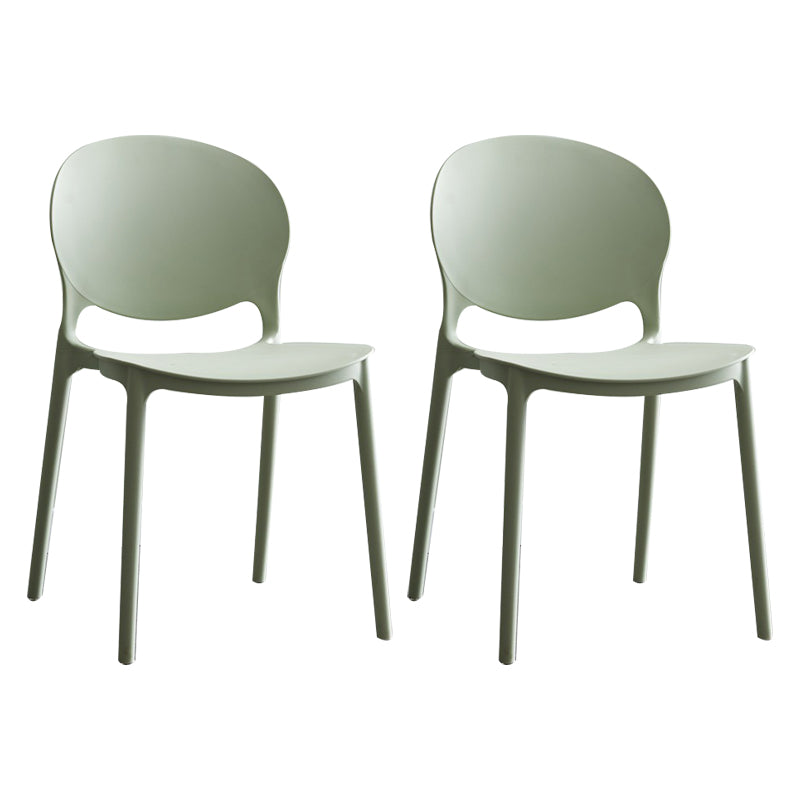 Plastic Contemporary Modern Dining Room Side Chair Open Back Chair Green Set of 2 Clearhalo ' kitchen&dining_furn' 'Dining Chairs' 'Dining Tables & Seating' 'dining_chair' 'Furniture' 'furniture_dining_chair' 'Kitchen & Dining Furniture' 'kitchen' 4414204
