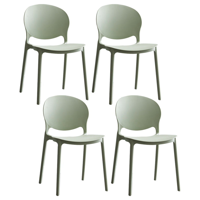 Plastic Contemporary Modern Dining Room Side Chair Open Back Chair Green Set of 4 Clearhalo ' kitchen&dining_furn' 'Dining Chairs' 'Dining Tables & Seating' 'dining_chair' 'Furniture' 'furniture_dining_chair' 'Kitchen & Dining Furniture' 'kitchen' 4414205