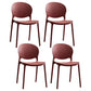 Plastic Contemporary Modern Dining Room Side Chair Open Back Chair Burgundy Set of 4 Clearhalo ' kitchen&dining_furn' 'Dining Chairs' 'Dining Tables & Seating' 'dining_chair' 'Furniture' 'furniture_dining_chair' 'Kitchen & Dining Furniture' 'kitchen' 4414211