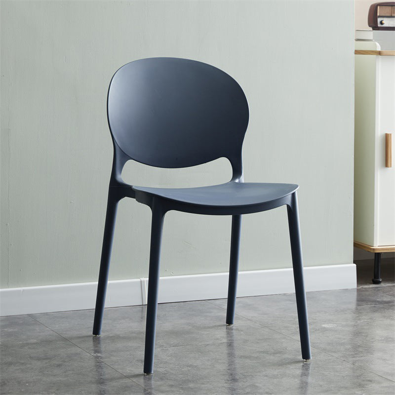 Plastic Contemporary Modern Dining Room Side Chair Open Back Chair Gray-Blue 1 Piece Clearhalo ' kitchen&dining_furn' 'Dining Chairs' 'Dining Tables & Seating' 'dining_chair' 'Furniture' 'furniture_dining_chair' 'Kitchen & Dining Furniture' 'kitchen' 4414212