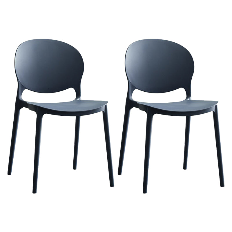 Plastic Contemporary Modern Dining Room Side Chair Open Back Chair Gray-Blue Set of 2 Clearhalo ' kitchen&dining_furn' 'Dining Chairs' 'Dining Tables & Seating' 'dining_chair' 'Furniture' 'furniture_dining_chair' 'Kitchen & Dining Furniture' 'kitchen' 4414213