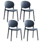 Plastic Contemporary Modern Dining Room Side Chair Open Back Chair Gray-Blue Set of 4 Clearhalo ' kitchen&dining_furn' 'Dining Chairs' 'Dining Tables & Seating' 'dining_chair' 'Furniture' 'furniture_dining_chair' 'Kitchen & Dining Furniture' 'kitchen' 4414214