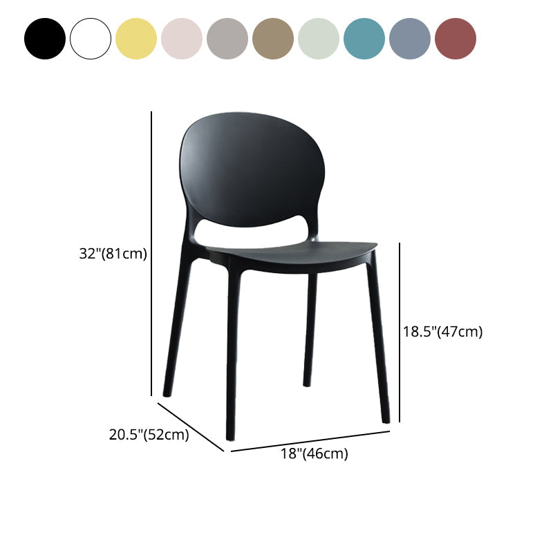 Plastic Contemporary Modern Dining Room Side Chair Open Back Chair Clearhalo ' kitchen&dining_furn' 'Dining Chairs' 'Dining Tables & Seating' 'dining_chair' 'Furniture' 'furniture_dining_chair' 'Kitchen & Dining Furniture' 'kitchen' 4414215