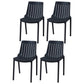 Modern Plastic Indoor-Outdoor Chairs Slat Back Arm Chair for Restaurant Black 4 Piece Set Clearhalo ' kitchen&dining_furn' 'Dining Chairs' 'Dining Tables & Seating' 'dining_chair' 'furn' 'furn_dining_chair' 'Furniture' 'furniture_dining_chair' 'Kitchen & Dining Furniture' 'kitchen' 4414219