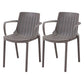 Modern Plastic Indoor-Outdoor Chairs Slat Back Arm Chair for Restaurant Grey 2 Piece Set Clearhalo ' kitchen&dining_furn' 'Dining Chairs' 'Dining Tables & Seating' 'dining_chair' 'furn' 'furn_dining_chair' 'Furniture' 'furniture_dining_chair' 'Kitchen & Dining Furniture' 'kitchen' 4414220