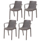 Modern Plastic Indoor-Outdoor Chairs Slat Back Arm Chair for Restaurant Grey 4 Piece Set Clearhalo ' kitchen&dining_furn' 'Dining Chairs' 'Dining Tables & Seating' 'dining_chair' 'furn' 'furn_dining_chair' 'Furniture' 'furniture_dining_chair' 'Kitchen & Dining Furniture' 'kitchen' 4414222