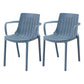 Modern Plastic Indoor-Outdoor Chairs Slat Back Arm Chair for Restaurant Light Gray 2 Piece Set Clearhalo ' kitchen&dining_furn' 'Dining Chairs' 'Dining Tables & Seating' 'dining_chair' 'furn' 'furn_dining_chair' 'Furniture' 'furniture_dining_chair' 'Kitchen & Dining Furniture' 'kitchen' 4414225