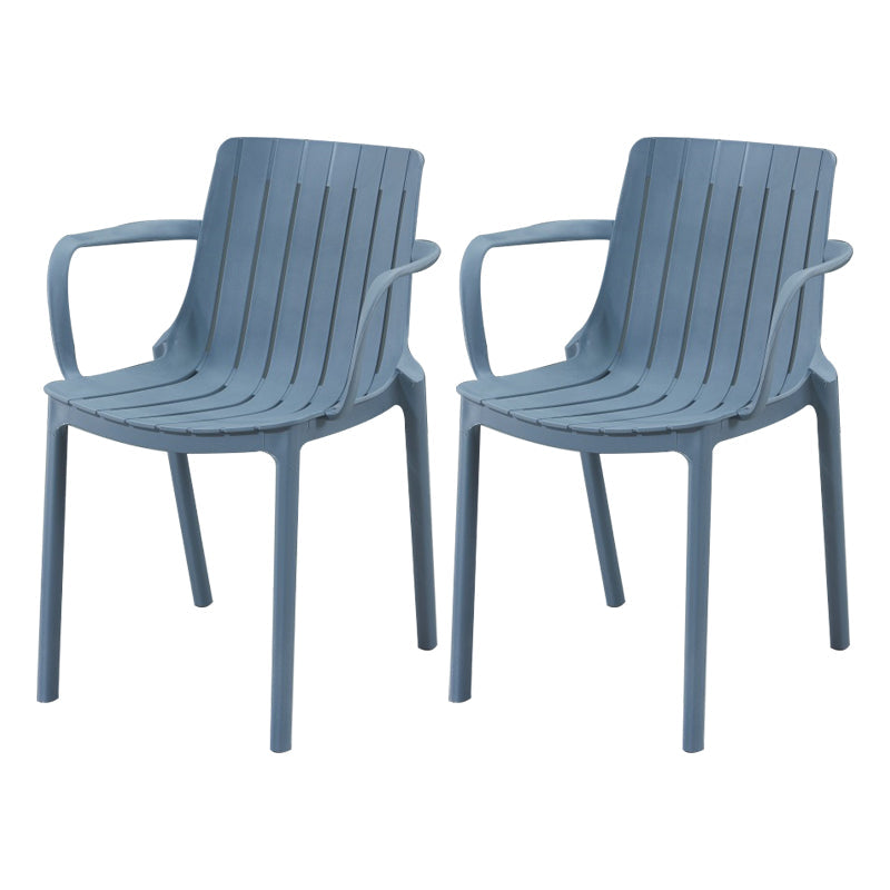 Modern Plastic Indoor-Outdoor Chairs Slat Back Arm Chair for Restaurant Light Gray 2 Piece Set Clearhalo ' kitchen&dining_furn' 'Dining Chairs' 'Dining Tables & Seating' 'dining_chair' 'furn' 'furn_dining_chair' 'Furniture' 'furniture_dining_chair' 'Kitchen & Dining Furniture' 'kitchen' 4414225