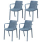 Modern Plastic Indoor-Outdoor Chairs Slat Back Arm Chair for Restaurant Light Gray 4 Piece Set Clearhalo ' kitchen&dining_furn' 'Dining Chairs' 'Dining Tables & Seating' 'dining_chair' 'furn' 'furn_dining_chair' 'Furniture' 'furniture_dining_chair' 'Kitchen & Dining Furniture' 'kitchen' 4414227