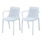 Modern Plastic Indoor-Outdoor Chairs Slat Back Arm Chair for Restaurant White 2 Piece Set Clearhalo ' kitchen&dining_furn' 'Dining Chairs' 'Dining Tables & Seating' 'dining_chair' 'furn' 'furn_dining_chair' 'Furniture' 'furniture_dining_chair' 'Kitchen & Dining Furniture' 'kitchen' 4414228