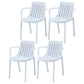 Modern Plastic Indoor-Outdoor Chairs Slat Back Arm Chair for Restaurant White 4 Piece Set Clearhalo ' kitchen&dining_furn' 'Dining Chairs' 'Dining Tables & Seating' 'dining_chair' 'furn' 'furn_dining_chair' 'Furniture' 'furniture_dining_chair' 'Kitchen & Dining Furniture' 'kitchen' 4414230
