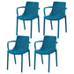 Modern Plastic Indoor-Outdoor Chairs Slat Back Arm Chair for Restaurant Blue 4 Piece Set Clearhalo ' kitchen&dining_furn' 'Dining Chairs' 'Dining Tables & Seating' 'dining_chair' 'furn' 'furn_dining_chair' 'Furniture' 'furniture_dining_chair' 'Kitchen & Dining Furniture' 'kitchen' 4414239