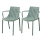 Modern Plastic Indoor-Outdoor Chairs Slat Back Arm Chair for Restaurant Gray-Green 2 Piece Set Clearhalo ' kitchen&dining_furn' 'Dining Chairs' 'Dining Tables & Seating' 'dining_chair' 'furn' 'furn_dining_chair' 'Furniture' 'furniture_dining_chair' 'Kitchen & Dining Furniture' 'kitchen' 4414241