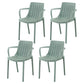 Modern Plastic Indoor-Outdoor Chairs Slat Back Arm Chair for Restaurant Gray-Green 4 Piece Set Clearhalo ' kitchen&dining_furn' 'Dining Chairs' 'Dining Tables & Seating' 'dining_chair' 'furn' 'furn_dining_chair' 'Furniture' 'furniture_dining_chair' 'Kitchen & Dining Furniture' 'kitchen' 4414242
