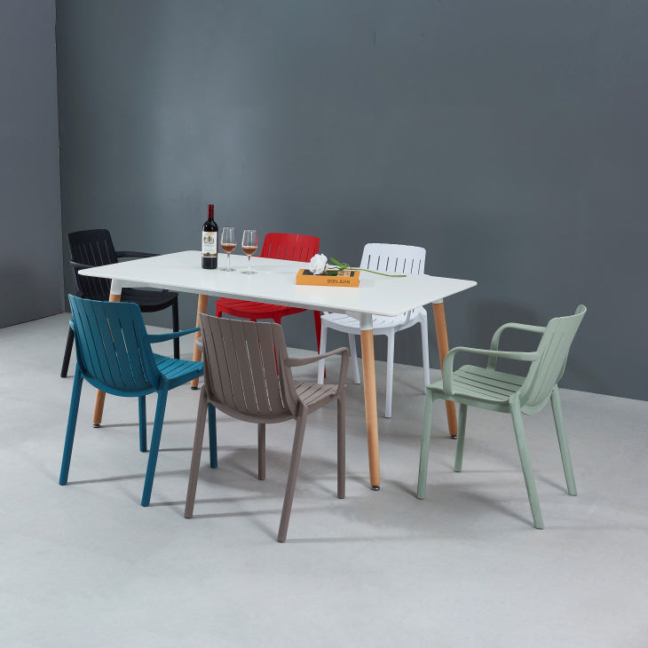 Modern Plastic Indoor-Outdoor Chairs Slat Back Arm Chair for Restaurant Clearhalo ' kitchen&dining_furn' 'Dining Chairs' 'Dining Tables & Seating' 'dining_chair' 'furn' 'furn_dining_chair' 'Furniture' 'furniture_dining_chair' 'Kitchen & Dining Furniture' 'kitchen' 4414243