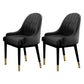 Glam Dining Chairs Matte Finish Leather Curved Parsons Chair for kitchen Black 2 Piece Set Clearhalo ' kitchen&dining_furn' 'Dining Chairs' 'Dining Tables & Seating' 'dining_chair' 'furn' 'furn_dining_chair' 'Furniture' 'furniture_dining_chair' 'Kitchen & Dining Furniture' 'kitchen' 4414249