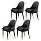 Glam Dining Chairs Matte Finish Leather Curved Parsons Chair for kitchen Black 4 Piece Set Clearhalo ' kitchen&dining_furn' 'Dining Chairs' 'Dining Tables & Seating' 'dining_chair' 'furn' 'furn_dining_chair' 'Furniture' 'furniture_dining_chair' 'Kitchen & Dining Furniture' 'kitchen' 4414250