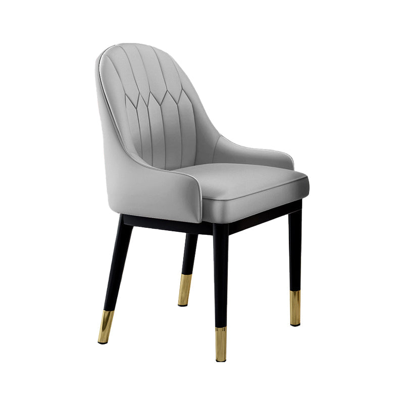 Glam Dining Chairs Matte Finish Leather Curved Parsons Chair for kitchen Clearhalo ' kitchen&dining_furn' 'Dining Chairs' 'Dining Tables & Seating' 'dining_chair' 'furn' 'furn_dining_chair' 'Furniture' 'furniture_dining_chair' 'Kitchen & Dining Furniture' 'kitchen' 4414254