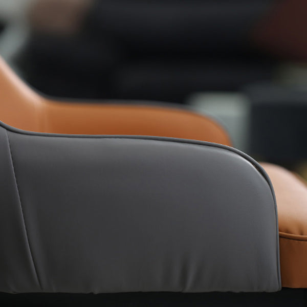 Glam Dining Chairs Matte Finish Leather Curved Parsons Chair for kitchen Clearhalo ' kitchen&dining_furn' 'Dining Chairs' 'Dining Tables & Seating' 'dining_chair' 'furn' 'furn_dining_chair' 'Furniture' 'furniture_dining_chair' 'Kitchen & Dining Furniture' 'kitchen' 4414256