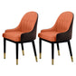 Glam Dining Chairs Matte Finish Leather Curved Parsons Chair for kitchen Orange 2 Piece Set Clearhalo ' kitchen&dining_furn' 'Dining Chairs' 'Dining Tables & Seating' 'dining_chair' 'furn' 'furn_dining_chair' 'Furniture' 'furniture_dining_chair' 'Kitchen & Dining Furniture' 'kitchen' 4414261