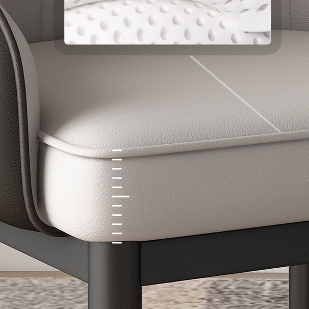 Glam Dining Chairs Matte Finish Leather Curved Parsons Chair for kitchen Clearhalo ' kitchen&dining_furn' 'Dining Chairs' 'Dining Tables & Seating' 'dining_chair' 'furn' 'furn_dining_chair' 'Furniture' 'furniture_dining_chair' 'Kitchen & Dining Furniture' 'kitchen' 4414263