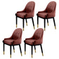 Glam Dining Chairs Matte Finish Leather Curved Parsons Chair for kitchen Coffee 4 Piece Set Clearhalo ' kitchen&dining_furn' 'Dining Chairs' 'Dining Tables & Seating' 'dining_chair' 'furn' 'furn_dining_chair' 'Furniture' 'furniture_dining_chair' 'Kitchen & Dining Furniture' 'kitchen' 4414271