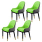 Glam Dining Chairs Matte Finish Leather Curved Parsons Chair for kitchen Gray-Green 4 Piece Set Clearhalo ' kitchen&dining_furn' 'Dining Chairs' 'Dining Tables & Seating' 'dining_chair' 'furn' 'furn_dining_chair' 'Furniture' 'furniture_dining_chair' 'Kitchen & Dining Furniture' 'kitchen' 4414274