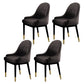 Glam Dining Chairs Matte Finish Leather Curved Parsons Chair for kitchen Dark Coffee 4 Piece Set Clearhalo ' kitchen&dining_furn' 'Dining Chairs' 'Dining Tables & Seating' 'dining_chair' 'furn' 'furn_dining_chair' 'Furniture' 'furniture_dining_chair' 'Kitchen & Dining Furniture' 'kitchen' 4414280