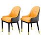 Glam Dining Chairs Matte Finish Leather Curved Parsons Chair for kitchen Yellow-Gray 2 Piece Set Clearhalo ' kitchen&dining_furn' 'Dining Chairs' 'Dining Tables & Seating' 'dining_chair' 'furn' 'furn_dining_chair' 'Furniture' 'furniture_dining_chair' 'Kitchen & Dining Furniture' 'kitchen' 4414282