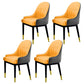 Glam Dining Chairs Matte Finish Leather Curved Parsons Chair for kitchen Yellow-Gray 4 Piece Set Clearhalo ' kitchen&dining_furn' 'Dining Chairs' 'Dining Tables & Seating' 'dining_chair' 'furn' 'furn_dining_chair' 'Furniture' 'furniture_dining_chair' 'Kitchen & Dining Furniture' 'kitchen' 4414283