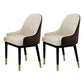 Glam Dining Chairs Matte Finish Leather Curved Parsons Chair for kitchen Beige-Coffee 2 Piece Set Clearhalo ' kitchen&dining_furn' 'Dining Chairs' 'Dining Tables & Seating' 'dining_chair' 'furn' 'furn_dining_chair' 'Furniture' 'furniture_dining_chair' 'Kitchen & Dining Furniture' 'kitchen' 4414285