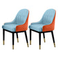 Glam Dining Chairs Matte Finish Leather Curved Parsons Chair for kitchen Blue-Orange 2 Piece Set Clearhalo ' kitchen&dining_furn' 'Dining Chairs' 'Dining Tables & Seating' 'dining_chair' 'furn' 'furn_dining_chair' 'Furniture' 'furniture_dining_chair' 'Kitchen & Dining Furniture' 'kitchen' 4414288