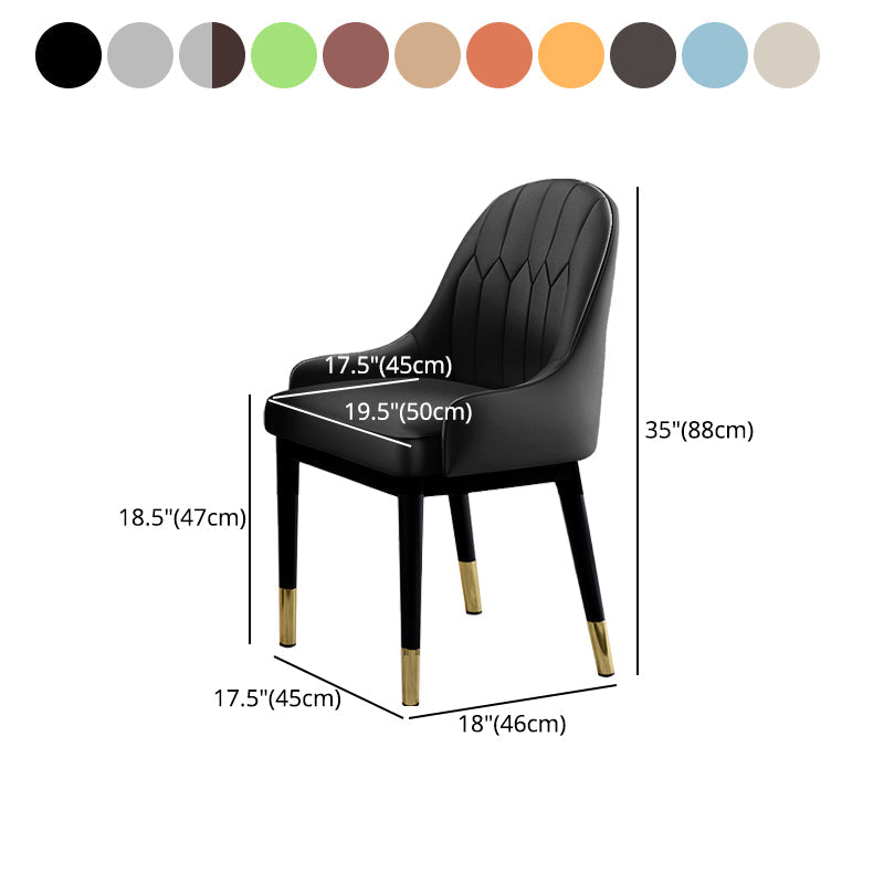 Glam Dining Chairs Matte Finish Leather Curved Parsons Chair for kitchen Clearhalo ' kitchen&dining_furn' 'Dining Chairs' 'Dining Tables & Seating' 'dining_chair' 'furn' 'furn_dining_chair' 'Furniture' 'furniture_dining_chair' 'Kitchen & Dining Furniture' 'kitchen' 4414290
