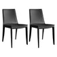 Contemporary Leather Curved Side Chair Matte Finish Parsons Chair Black 2 Piece Set Clearhalo ' kitchen&dining_furn' 'Dining Chairs' 'Dining Tables & Seating' 'dining_chair' 'furn' 'furn_dining_chair' 'Furniture' 'furniture_dining_chair' 'Kitchen & Dining Furniture' 'kitchen' 4414293