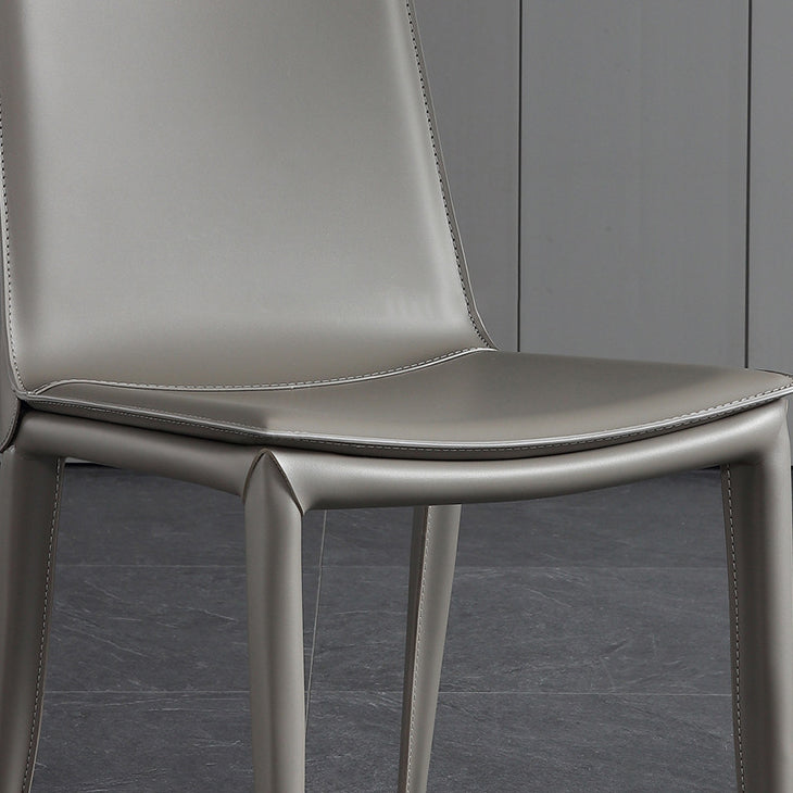 Contemporary Leather Curved Side Chair Matte Finish Parsons Chair Clearhalo ' kitchen&dining_furn' 'Dining Chairs' 'Dining Tables & Seating' 'dining_chair' 'furn' 'furn_dining_chair' 'Furniture' 'furniture_dining_chair' 'Kitchen & Dining Furniture' 'kitchen' 4414304