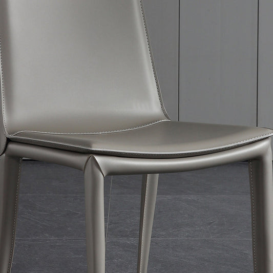 Contemporary Leather Curved Side Chair Matte Finish Parsons Chair Clearhalo ' kitchen&dining_furn' 'Dining Chairs' 'Dining Tables & Seating' 'dining_chair' 'furn' 'furn_dining_chair' 'Furniture' 'furniture_dining_chair' 'Kitchen & Dining Furniture' 'kitchen' 4414304