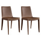Contemporary Leather Curved Side Chair Matte Finish Parsons Chair Brown 2 Piece Set Clearhalo ' kitchen&dining_furn' 'Dining Chairs' 'Dining Tables & Seating' 'dining_chair' 'furn' 'furn_dining_chair' 'Furniture' 'furniture_dining_chair' 'Kitchen & Dining Furniture' 'kitchen' 4414311