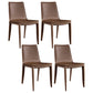 Contemporary Leather Curved Side Chair Matte Finish Parsons Chair Brown 4 Piece Set Clearhalo ' kitchen&dining_furn' 'Dining Chairs' 'Dining Tables & Seating' 'dining_chair' 'furn' 'furn_dining_chair' 'Furniture' 'furniture_dining_chair' 'Kitchen & Dining Furniture' 'kitchen' 4414313