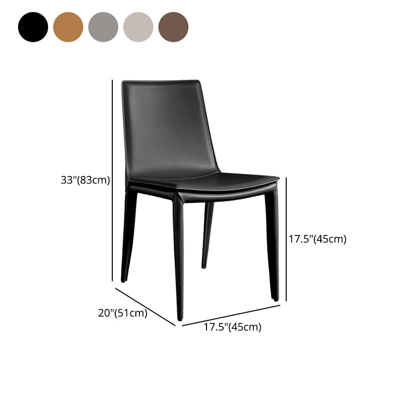 Contemporary Leather Curved Side Chair Matte Finish Parsons Chair Clearhalo ' kitchen&dining_furn' 'Dining Chairs' 'Dining Tables & Seating' 'dining_chair' 'furn' 'furn_dining_chair' 'Furniture' 'furniture_dining_chair' 'Kitchen & Dining Furniture' 'kitchen' 4414319