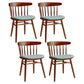 Contemporary Windsor Back Side Chair Solid Wood Dining Armless Chair Red Brown 4 Piece Set Clearhalo ' kitchen&dining_furn' 'Dining Chairs' 'Dining Tables & Seating' 'dining_chair' 'furn' 'furn_dining_chair' 'Furniture' 'furniture_dining_chair' 'Kitchen & Dining Furniture' 'kitchen' 4414341