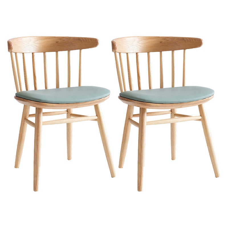 Contemporary Windsor Back Side Chair Solid Wood Dining Armless Chair Blue-Wood 2 Piece Set Clearhalo ' kitchen&dining_furn' 'Dining Chairs' 'Dining Tables & Seating' 'dining_chair' 'furn' 'furn_dining_chair' 'Furniture' 'furniture_dining_chair' 'Kitchen & Dining Furniture' 'kitchen' 4414344