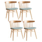 Contemporary Windsor Back Side Chair Solid Wood Dining Armless Chair Blue-Wood 4 Piece Set Clearhalo ' kitchen&dining_furn' 'Dining Chairs' 'Dining Tables & Seating' 'dining_chair' 'furn' 'furn_dining_chair' 'Furniture' 'furniture_dining_chair' 'Kitchen & Dining Furniture' 'kitchen' 4414346