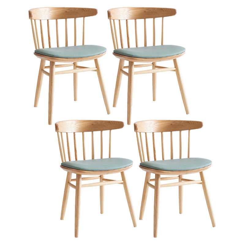 Contemporary Windsor Back Side Chair Solid Wood Dining Armless Chair Blue-Wood 4 Piece Set Clearhalo ' kitchen&dining_furn' 'Dining Chairs' 'Dining Tables & Seating' 'dining_chair' 'furn' 'furn_dining_chair' 'Furniture' 'furniture_dining_chair' 'Kitchen & Dining Furniture' 'kitchen' 4414346