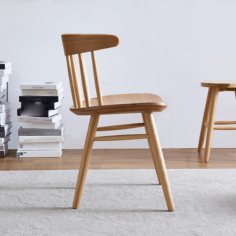 Contemporary Windsor Back Side Chair Solid Wood Dining Armless Chair Natural 1 Piece Clearhalo ' kitchen&dining_furn' 'Dining Chairs' 'Dining Tables & Seating' 'dining_chair' 'furn' 'furn_dining_chair' 'Furniture' 'furniture_dining_chair' 'Kitchen & Dining Furniture' 'kitchen' 4414348