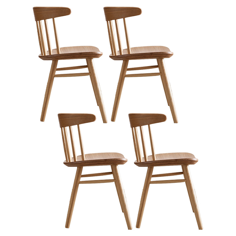 Contemporary Windsor Back Side Chair Solid Wood Dining Armless Chair Natural 4 Piece Set Clearhalo ' kitchen&dining_furn' 'Dining Chairs' 'Dining Tables & Seating' 'dining_chair' 'furn' 'furn_dining_chair' 'Furniture' 'furniture_dining_chair' 'Kitchen & Dining Furniture' 'kitchen' 4414352